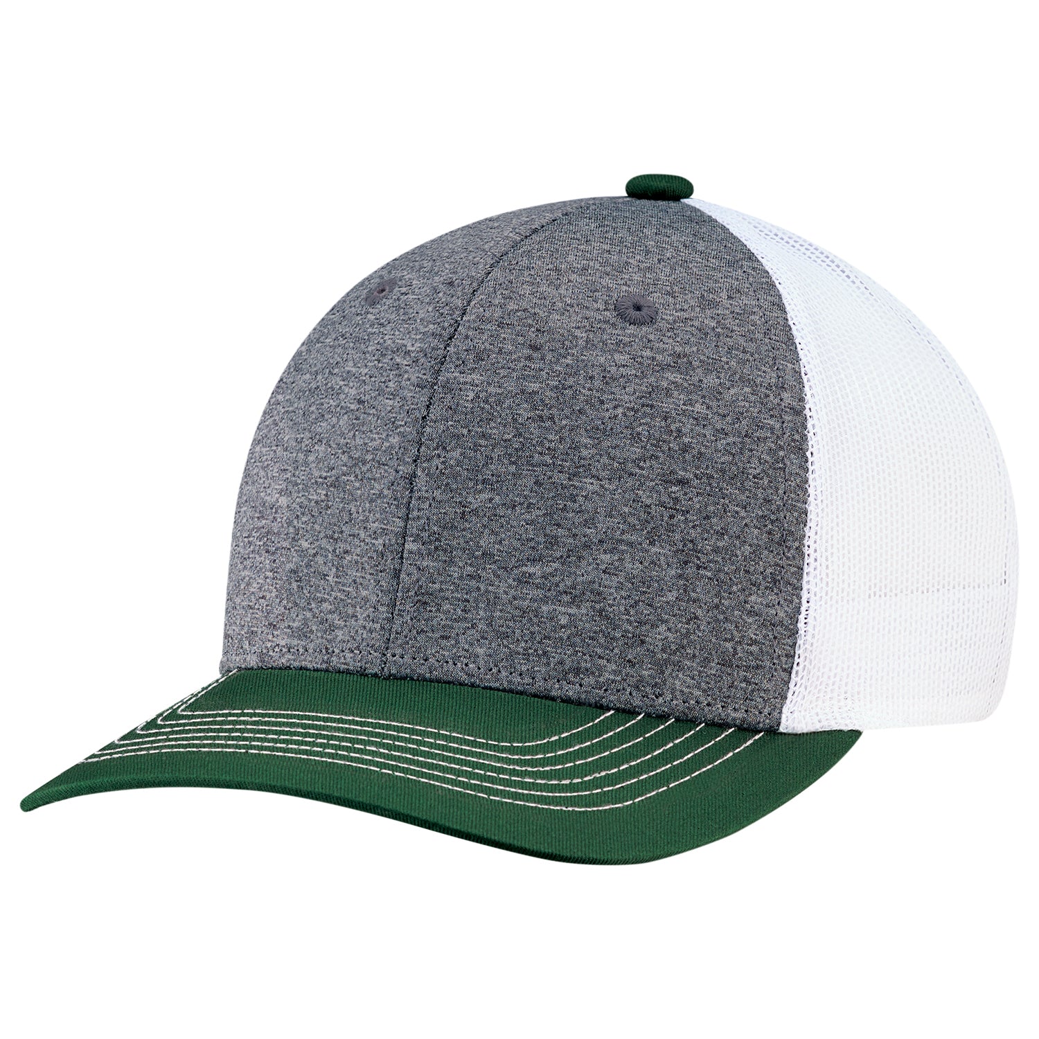 AJM -Heather Front with Back Mesh and Colored Peak Cap- 8J016B