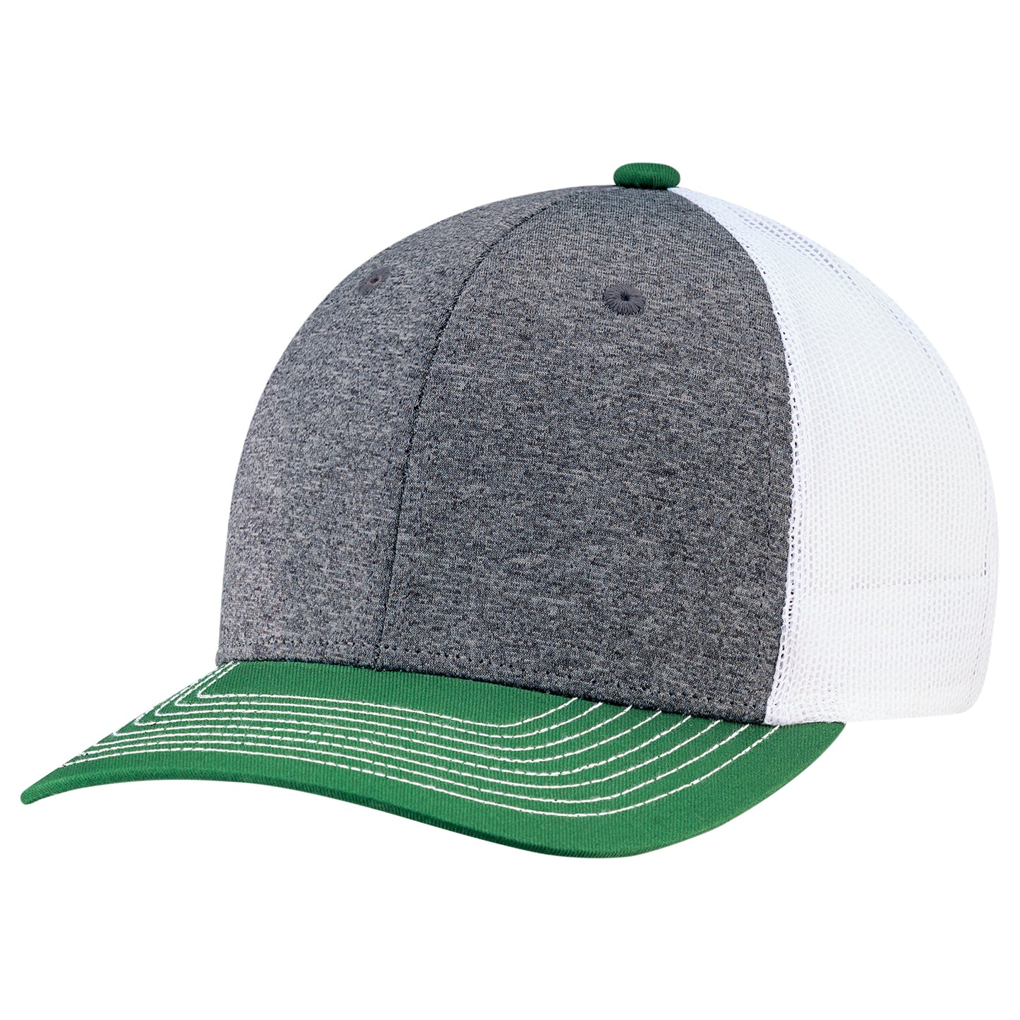 AJM -Polyester Heather with Mesh and Colored Peak Cap- 8J016M