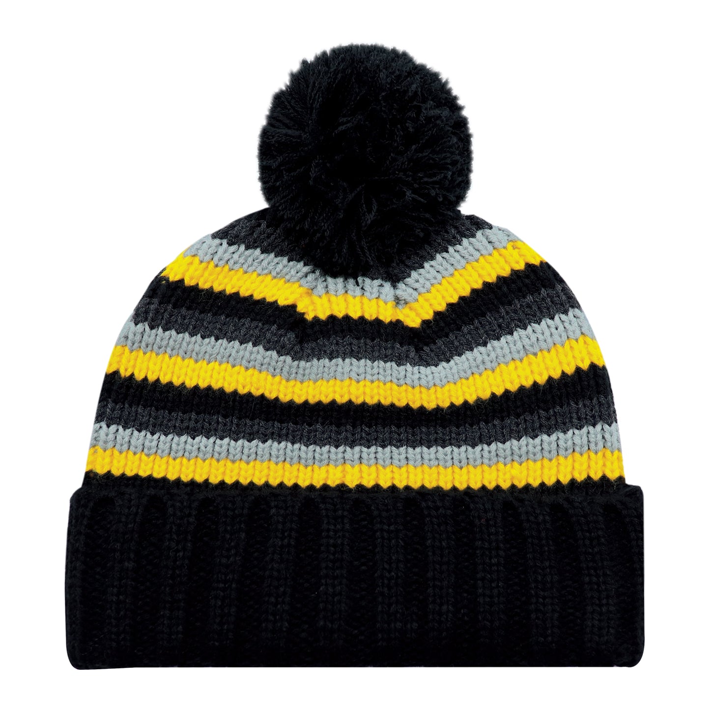AJM -Striped Pom-Pom Cuffed Toque- 9C259M