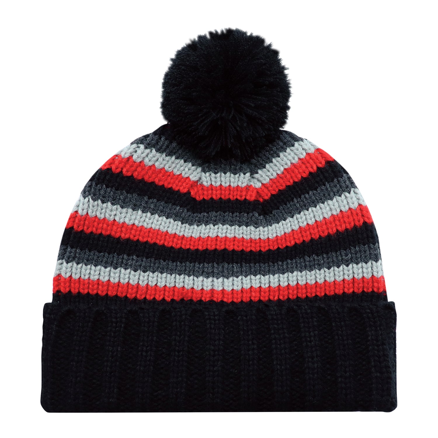 AJM -Striped Pom-Pom Cuffed Toque- 9C259M