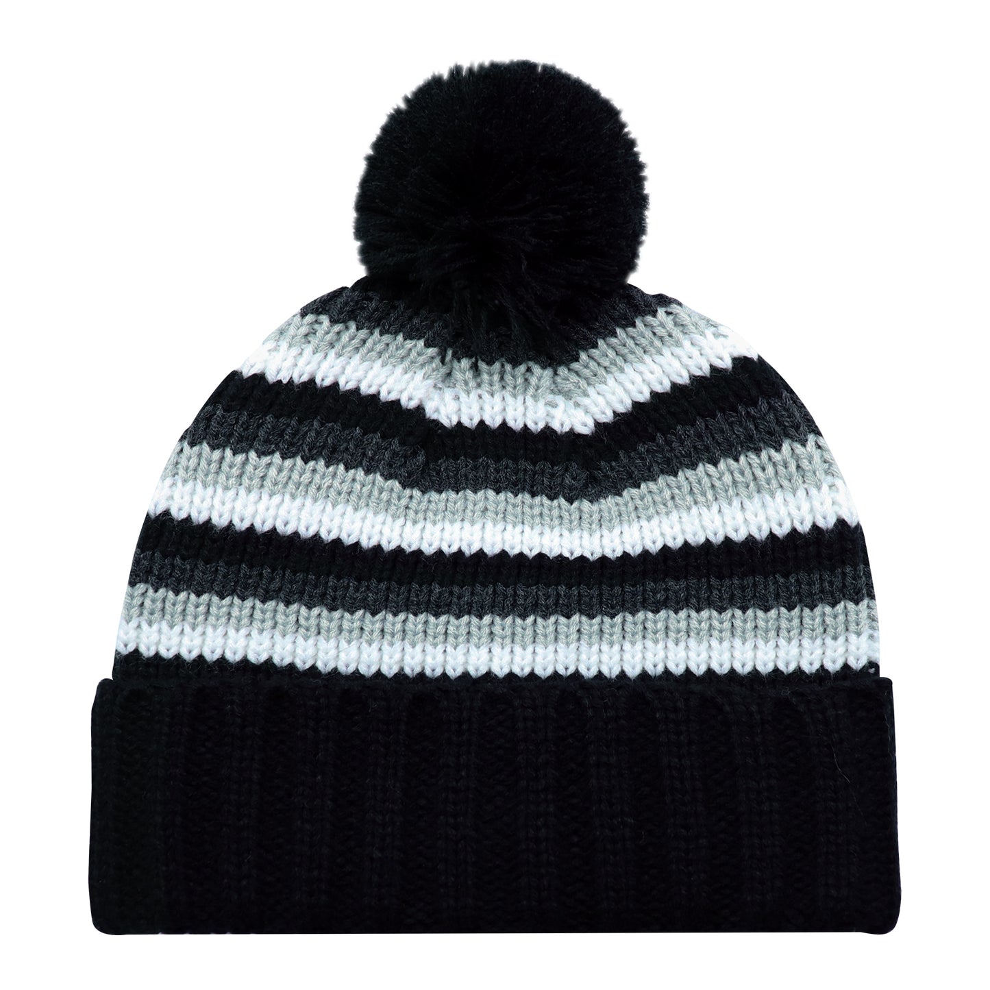 AJM -Striped Pom-Pom Cuffed Toque- 9C259M
