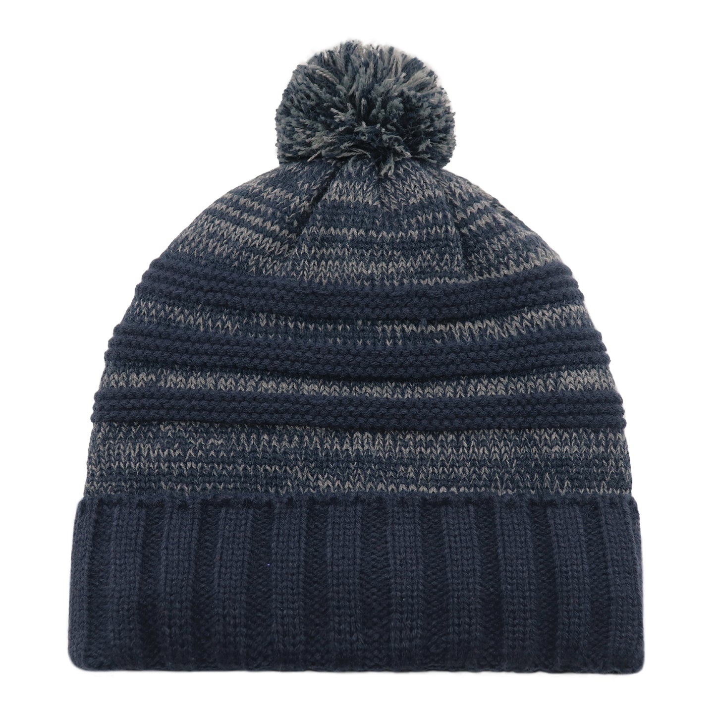 AJM -Striped Pom-Pom Cuffed Toque- 9G159M
