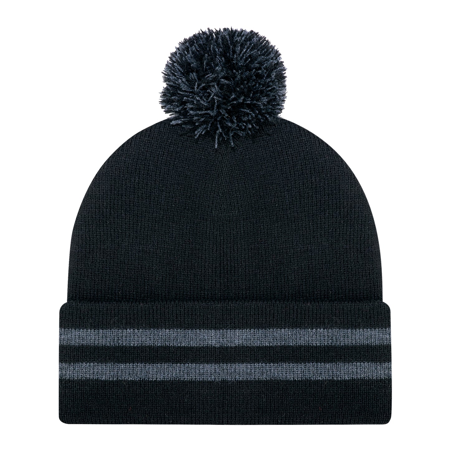 AJM -Striped Cuff Pom-Pom Toque- 9H101M