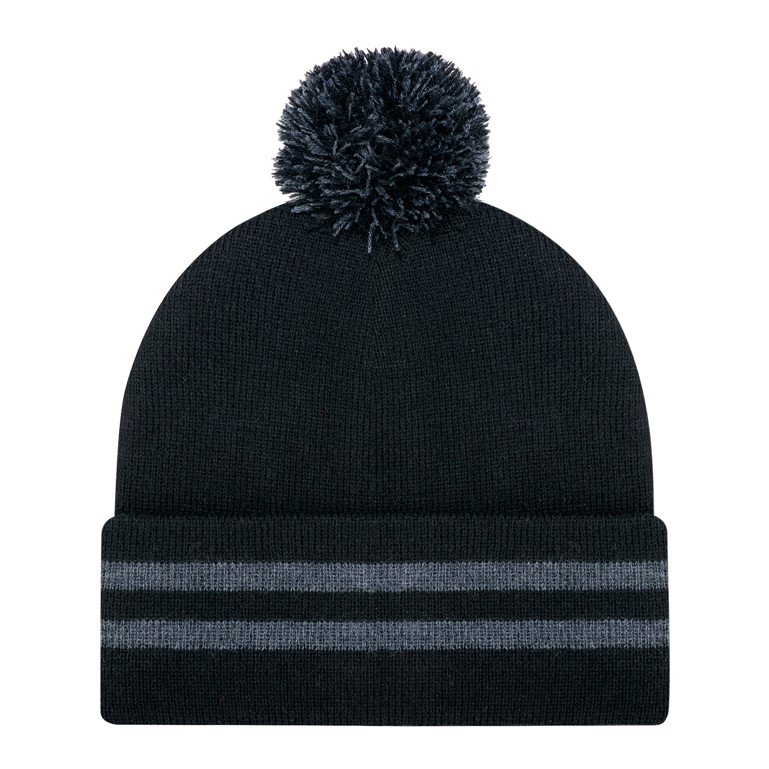 AJM -Striped Cuff Pom-Pom Toque- 9H101M
