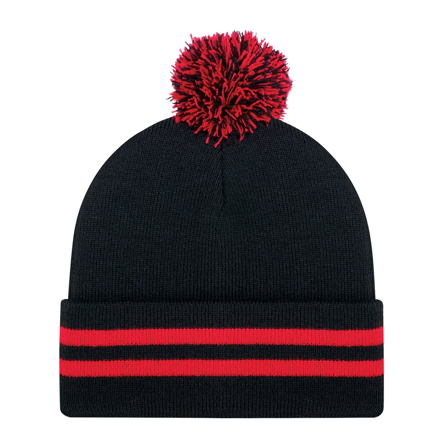 AJM -Striped Cuff Pom-Pom Toque- 9H101M