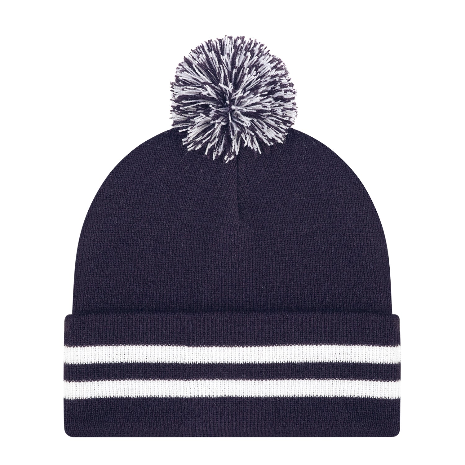 AJM -Striped Cuff Pom-Pom Toque- 9H101M