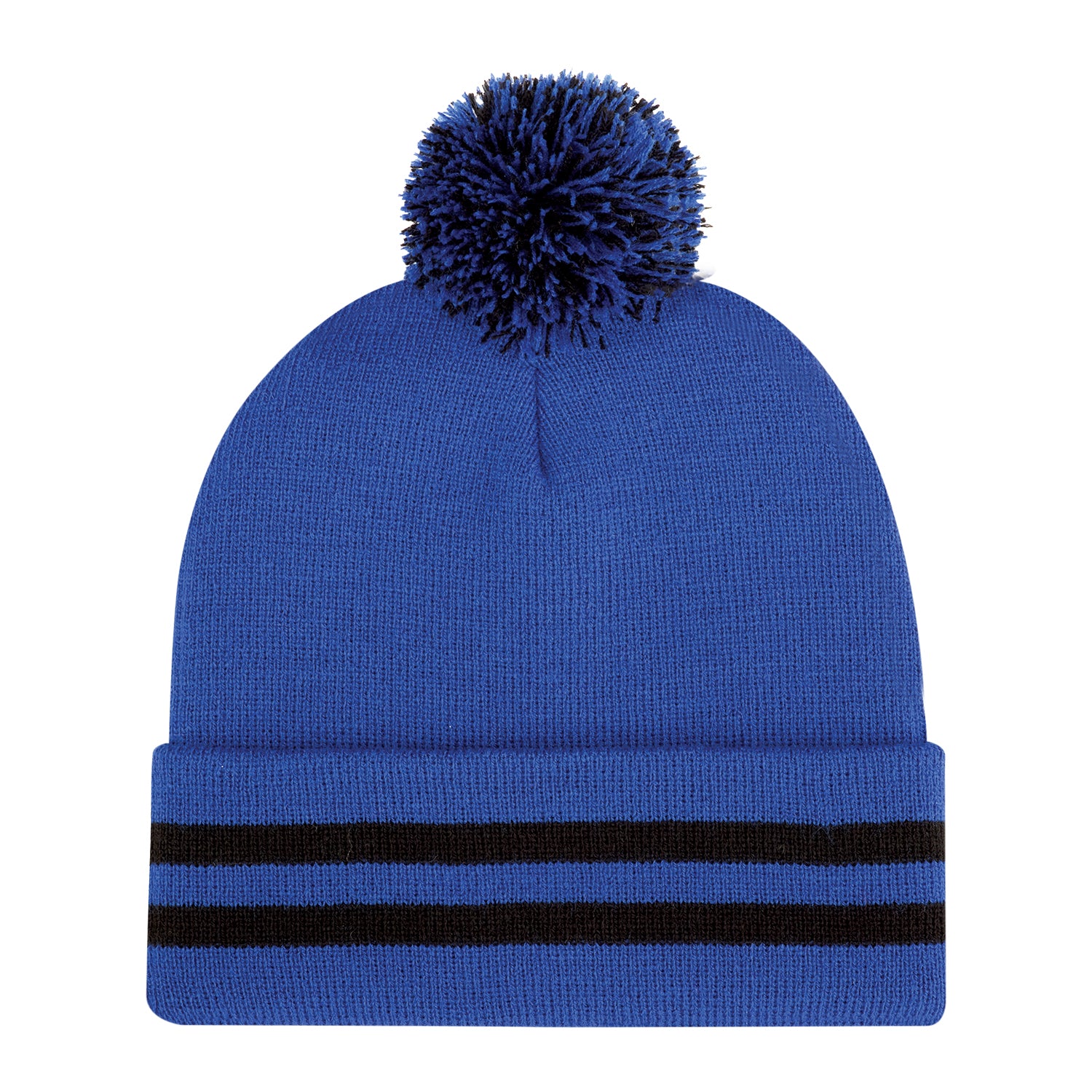 AJM -Striped Cuff Pom-Pom Toque- 9H101M