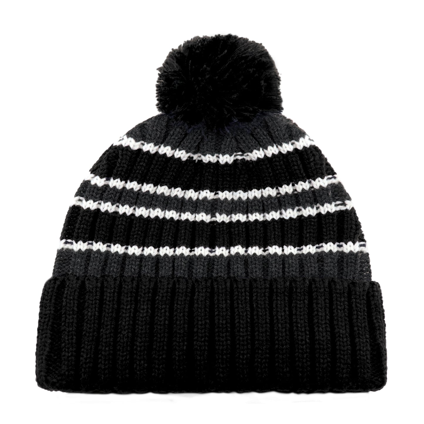 AJM -Striped Pom-Pom Cuffed Toque- 9I258M