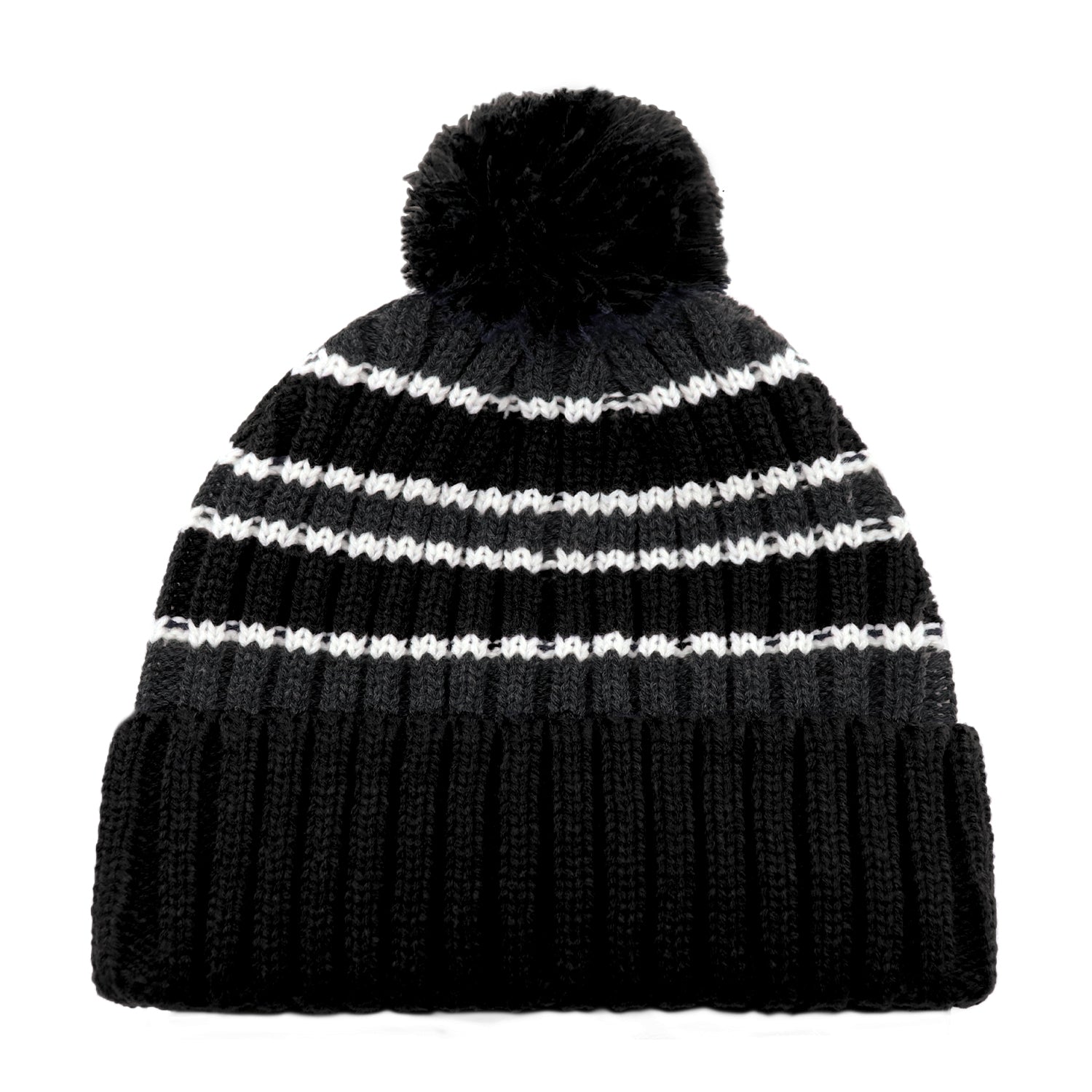 AJM -Striped Pom-Pom Cuffed Toque- 9I258M