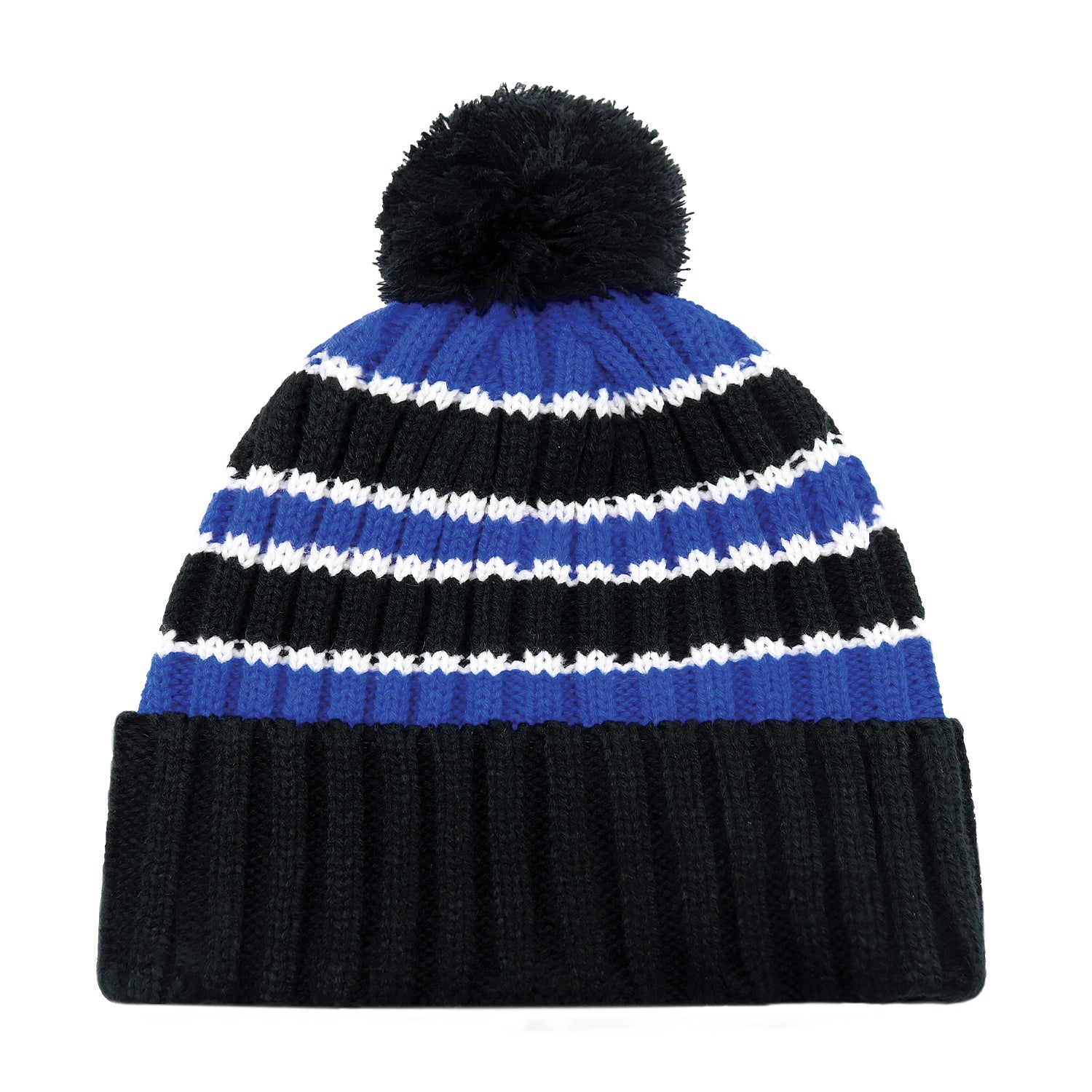 AJM -Striped Pom-Pom Cuffed Toque- 9I258M