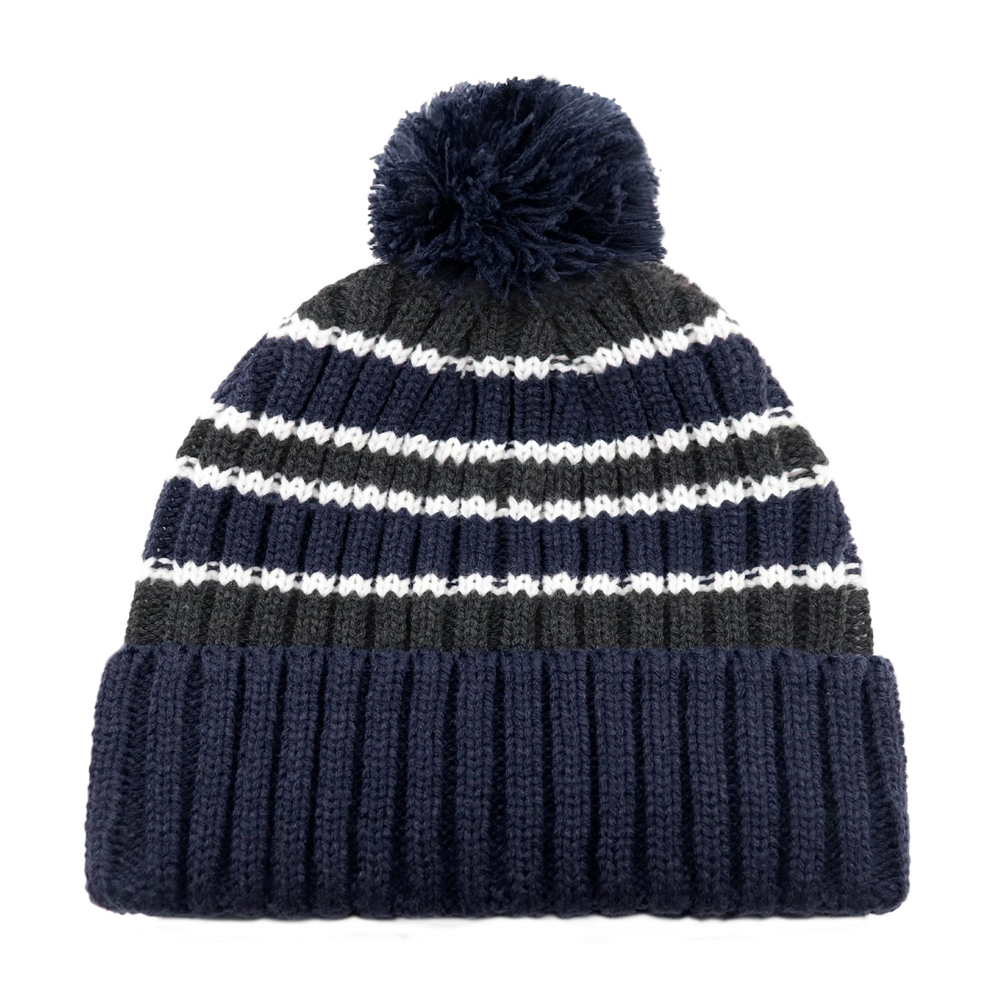 AJM -Striped Pom-Pom Cuffed Toque- 9I258M