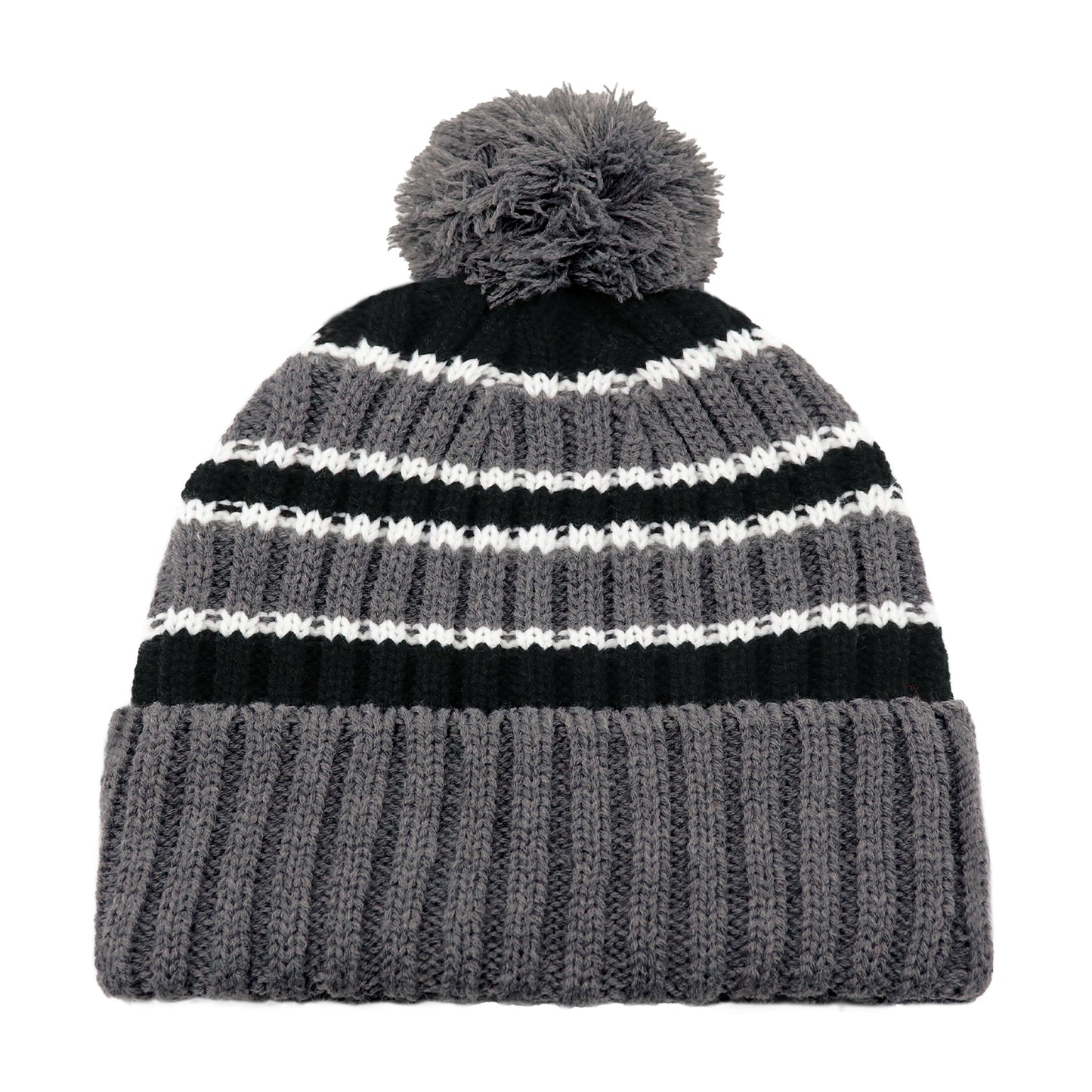 AJM -Striped Pom-Pom Cuffed Toque- 9I258M