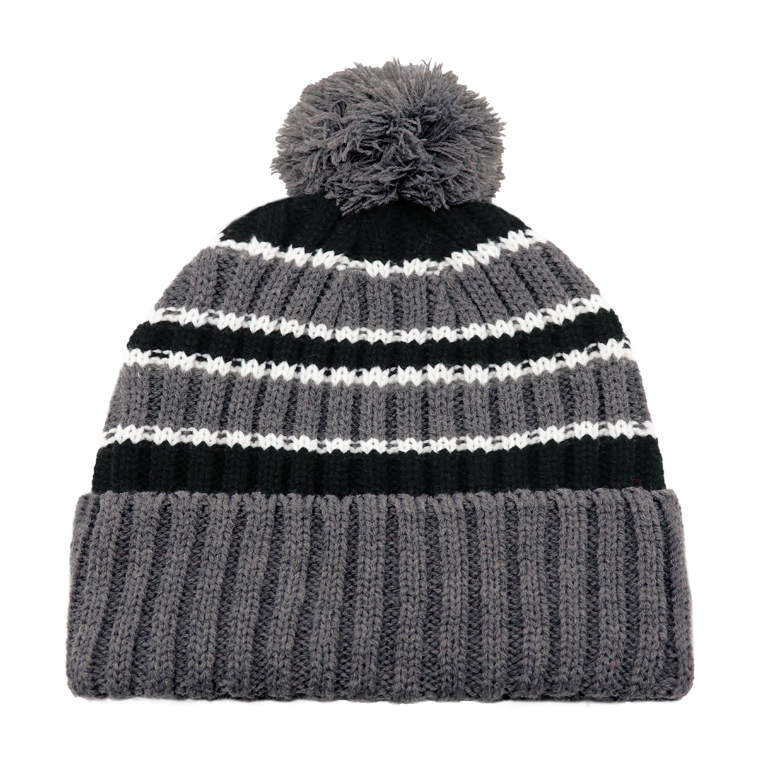 AJM -Striped Pom-Pom Cuffed Toque- 9I258M