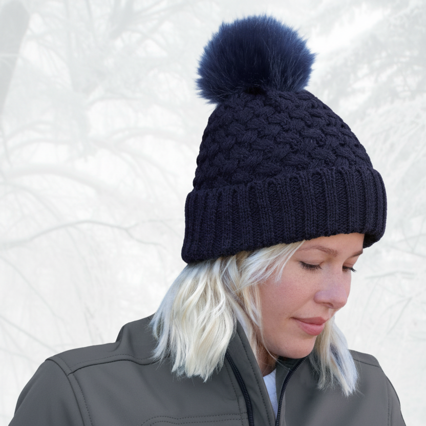 AJM -Bubble knit Pom-Pom Toque- 9L580L