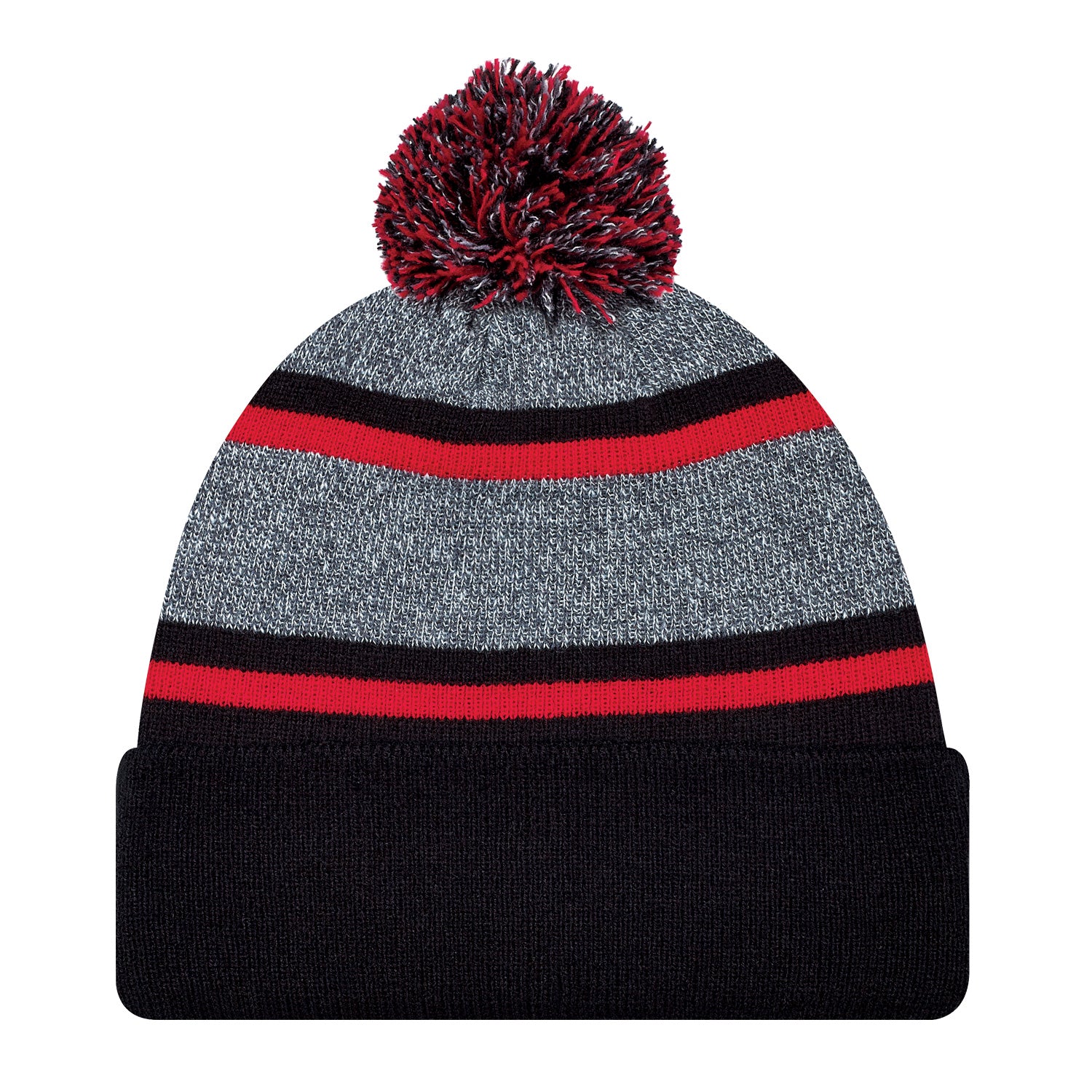 AJM -Striped Pom-Pom Cuffed Toque- 9M069M