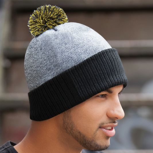 AJM -Heather Pom-Pom Cuffed Toque- 9P184M