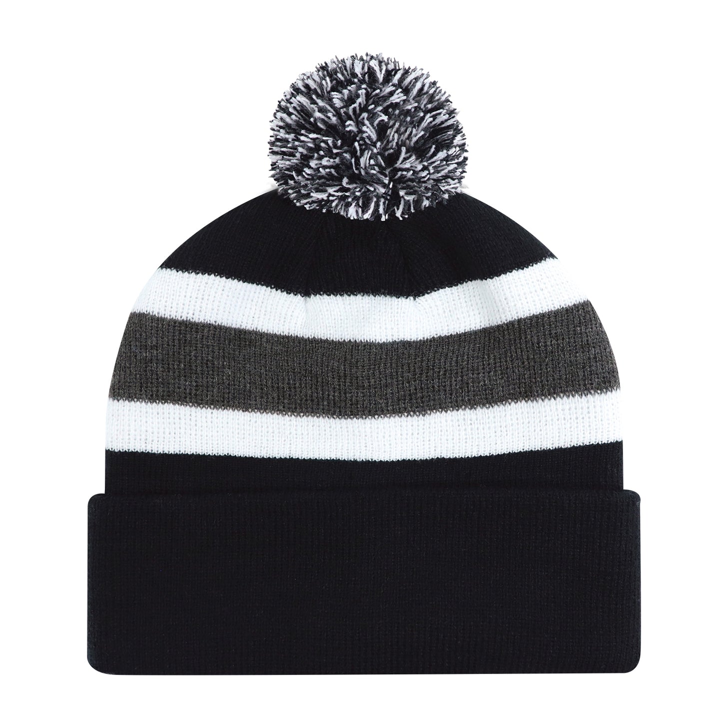 AJM -Striped Pom-Pom Cuffed Toque- 9S243J