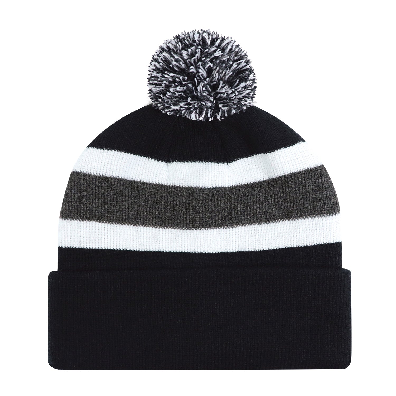 AJM -Striped Pom-Pom Cuffed Toque- 9S243J