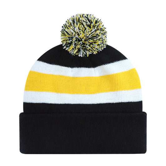 AJM -Striped Pom-Pom Cuffed Toque- 9S243J