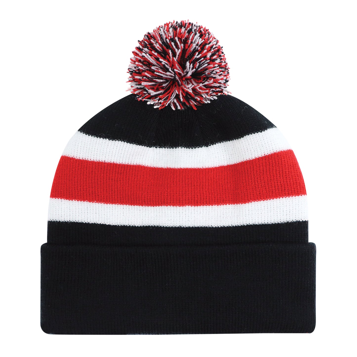 AJM -Striped Pom-Pom Cuffed Toque- 9S243J