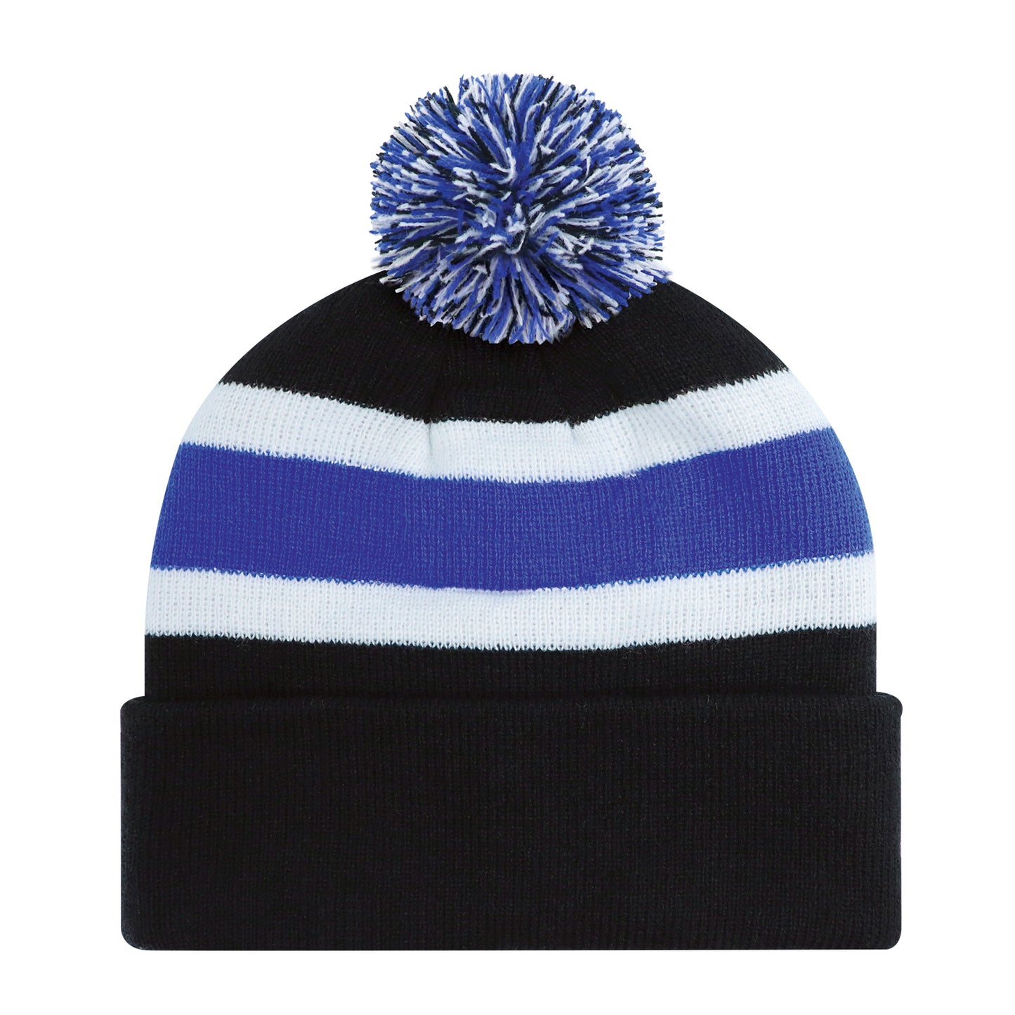 AJM -Striped Pom-Pom Cuffed Toque- 9S243J