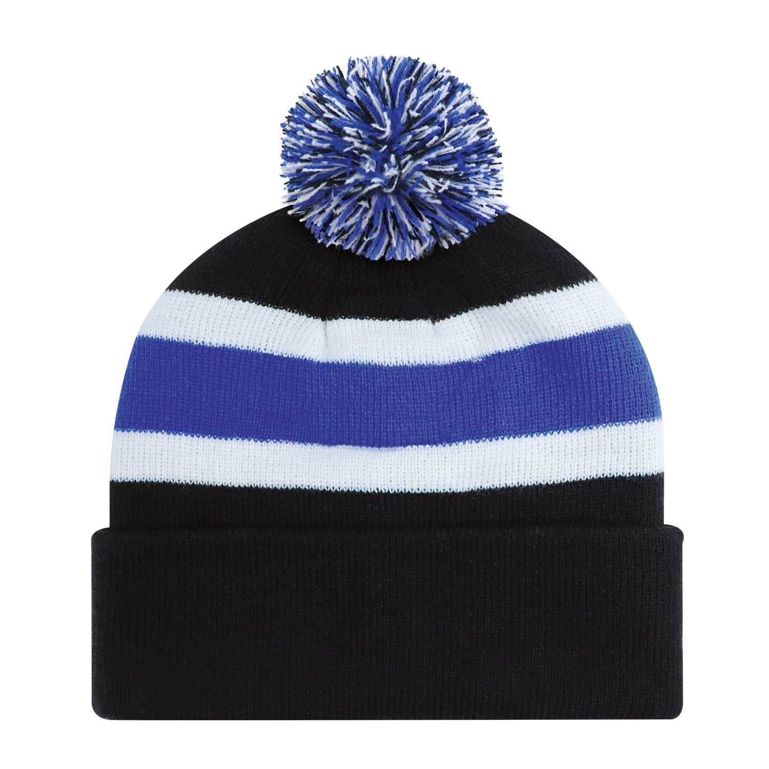 AJM -Striped Pom-Pom Cuffed Toque- 9S243J