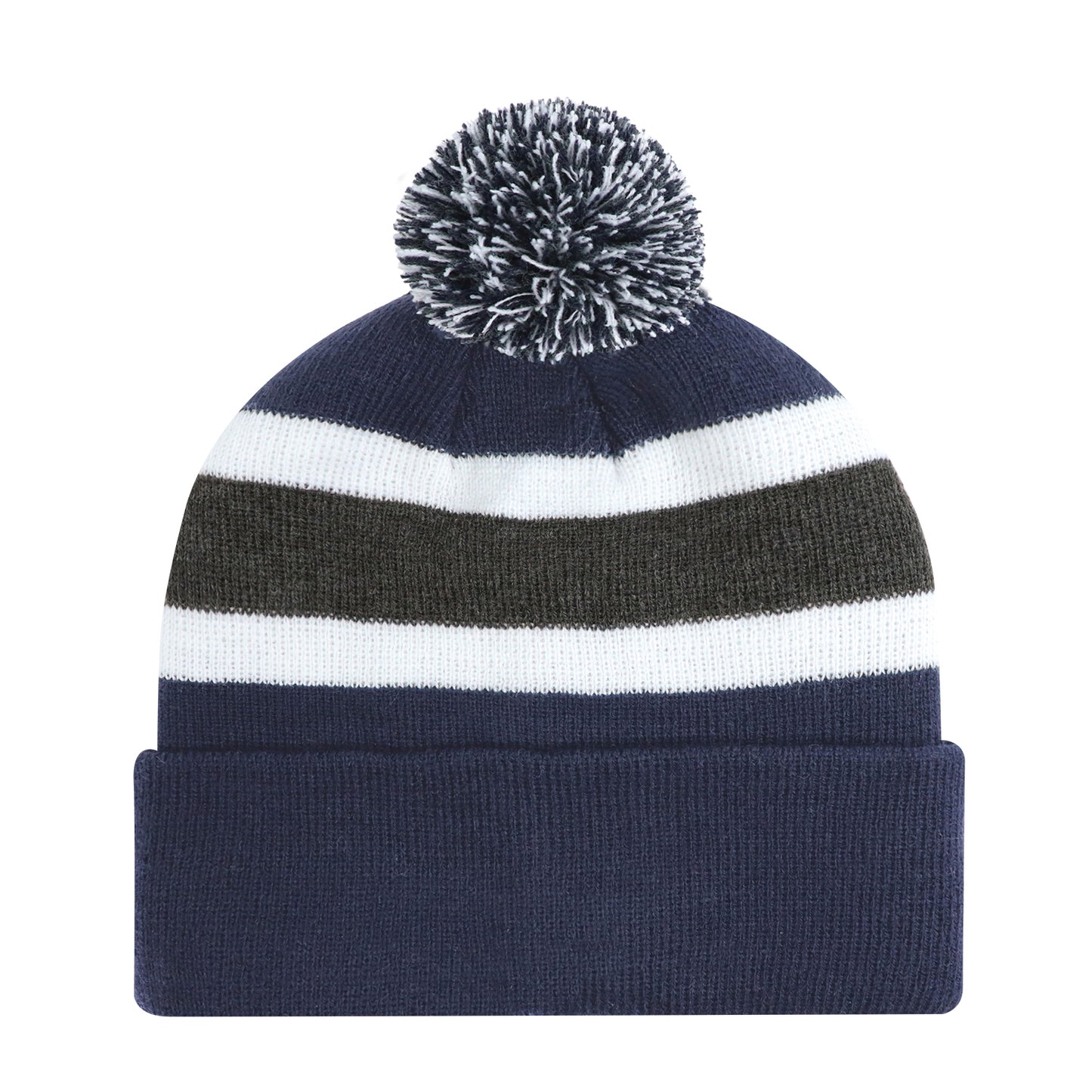 AJM -Striped Pom-Pom Cuffed Toque- 9S243J