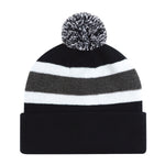 AJM -Striped Pom-Pom Cuffed Toque- 9S243M