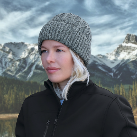 AJM -Jacquard Cable Knit Cuffed Toque- 9Y530M