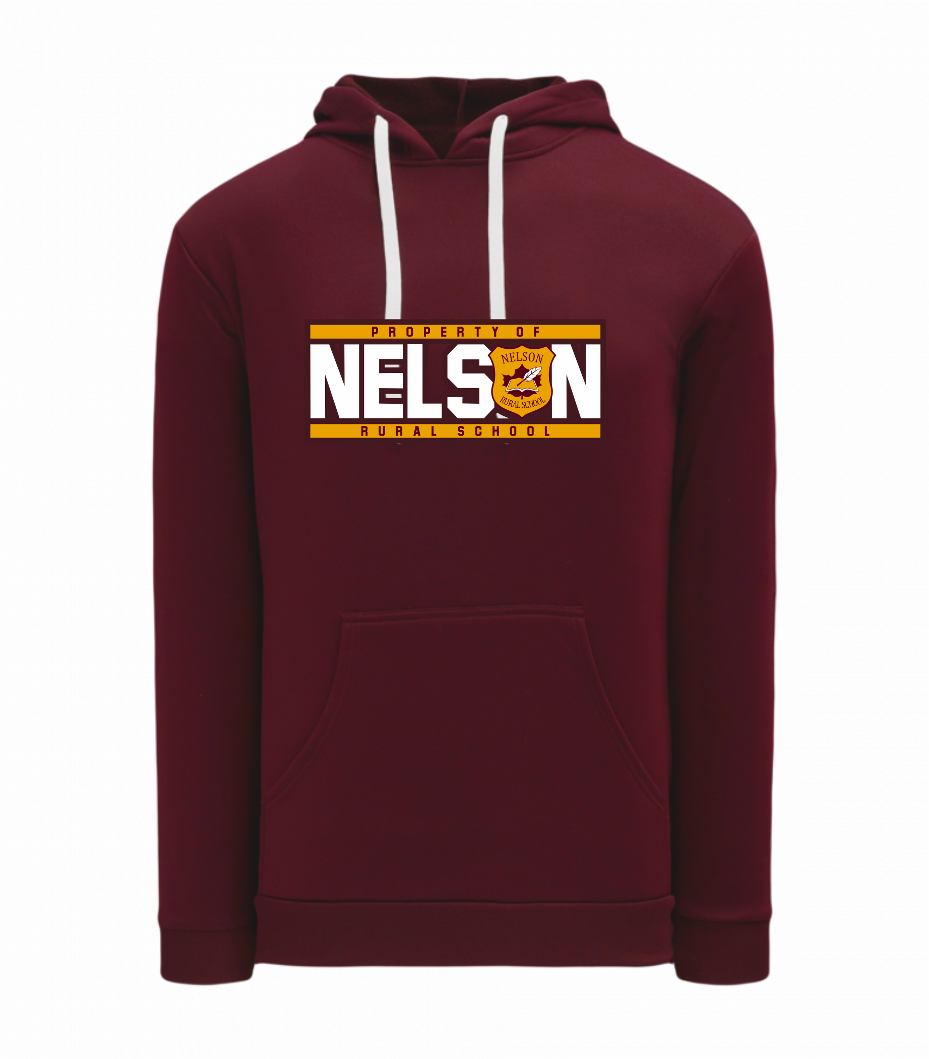 Polyfleece Hoodie - Maroon - Nelson School 2025-26