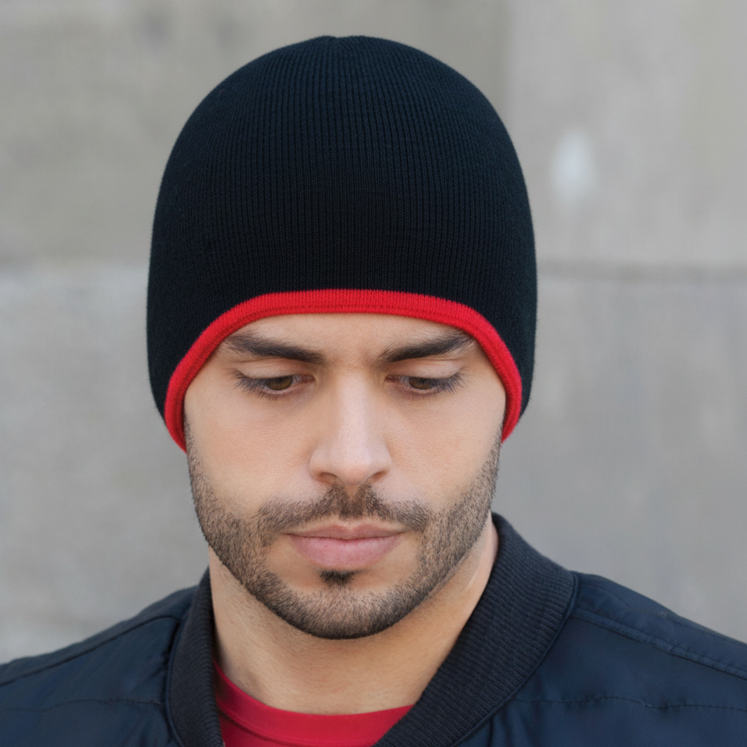 AJM -Toque with Bottom Stripe- 0034M