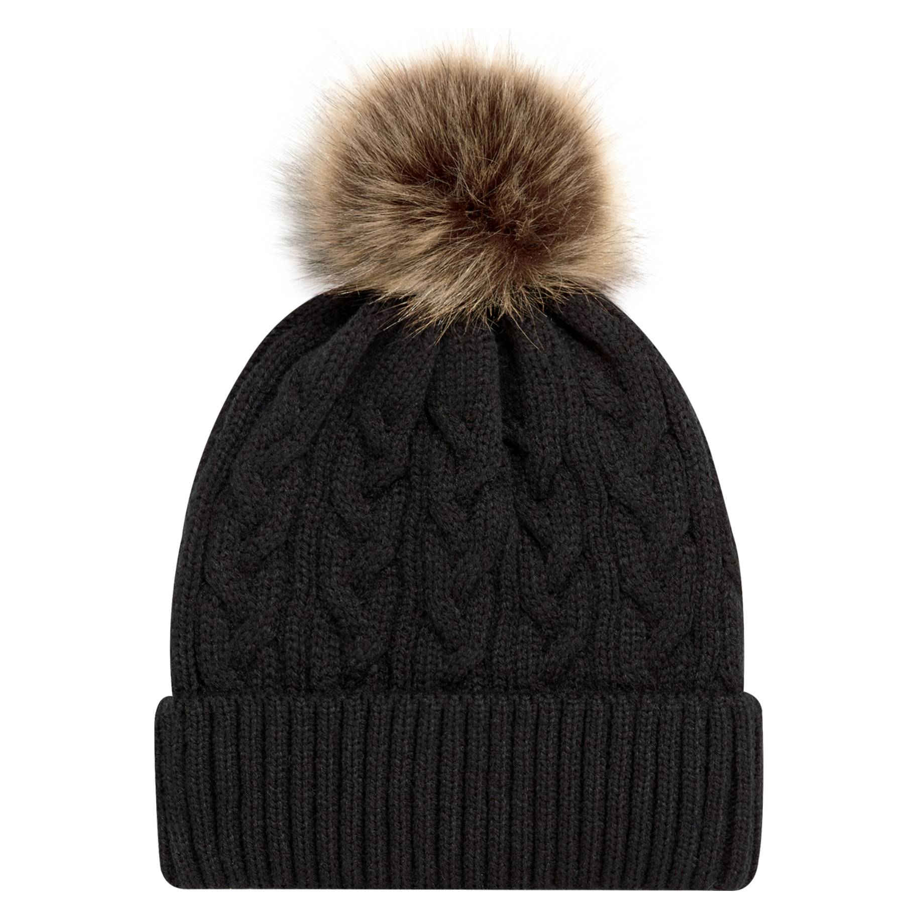 AJM -Jacquard Cable Knit Pom-Pom Toque- 9L594L