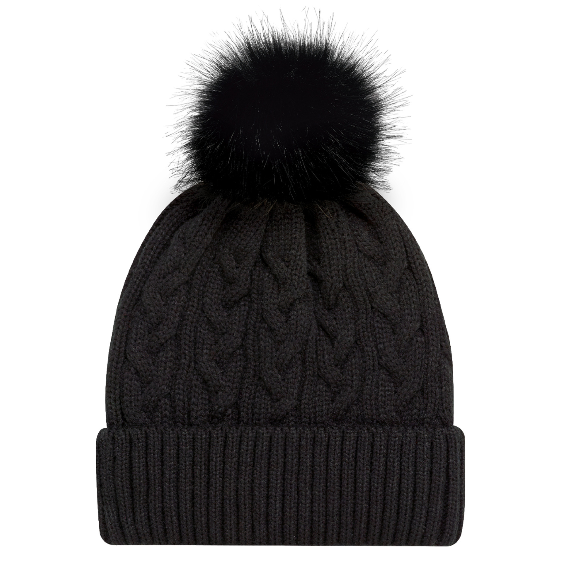 AJM -Jacquard Cable Knit Pom-Pom Toque- 9L594L