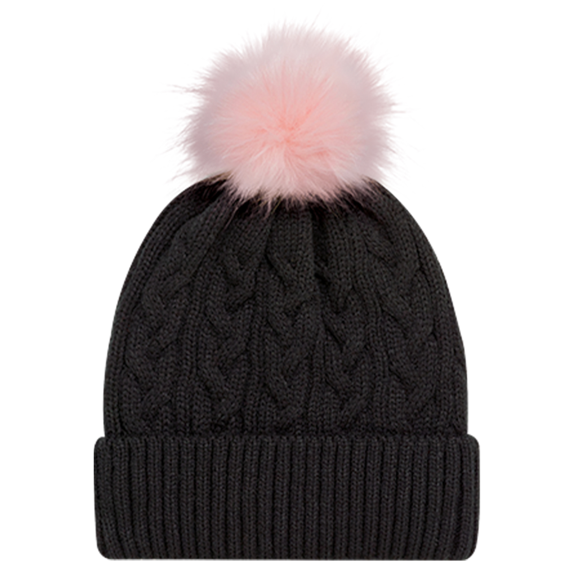 AJM -Jacquard Cable Knit Pom-Pom Toque- 9L594L