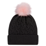 AJM -Jacquard Cable Knit Pom-Pom Toque- 9L594L
