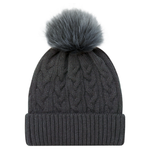 AJM -Jacquard Cable Knit Pom-Pom Toque- 9L594L