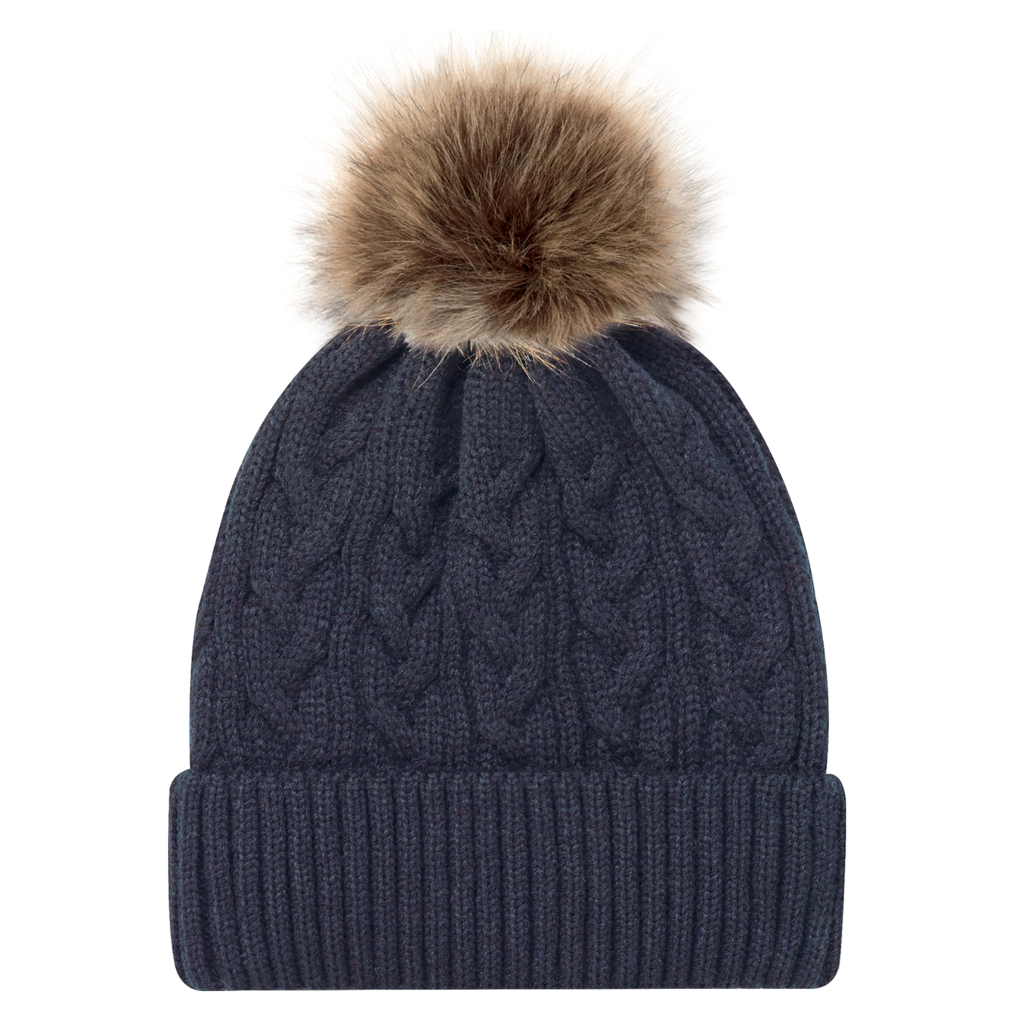 AJM -Jacquard Cable Knit Pom-Pom Toque- 9L594L