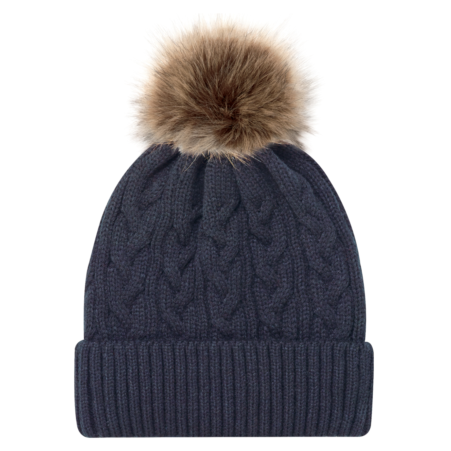 AJM -Jacquard Cable Knit Pom-Pom Toque- 9L594L
