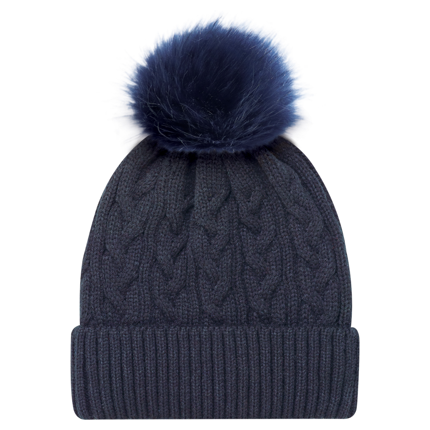 AJM -Jacquard Cable Knit Pom-Pom Toque- 9L594L