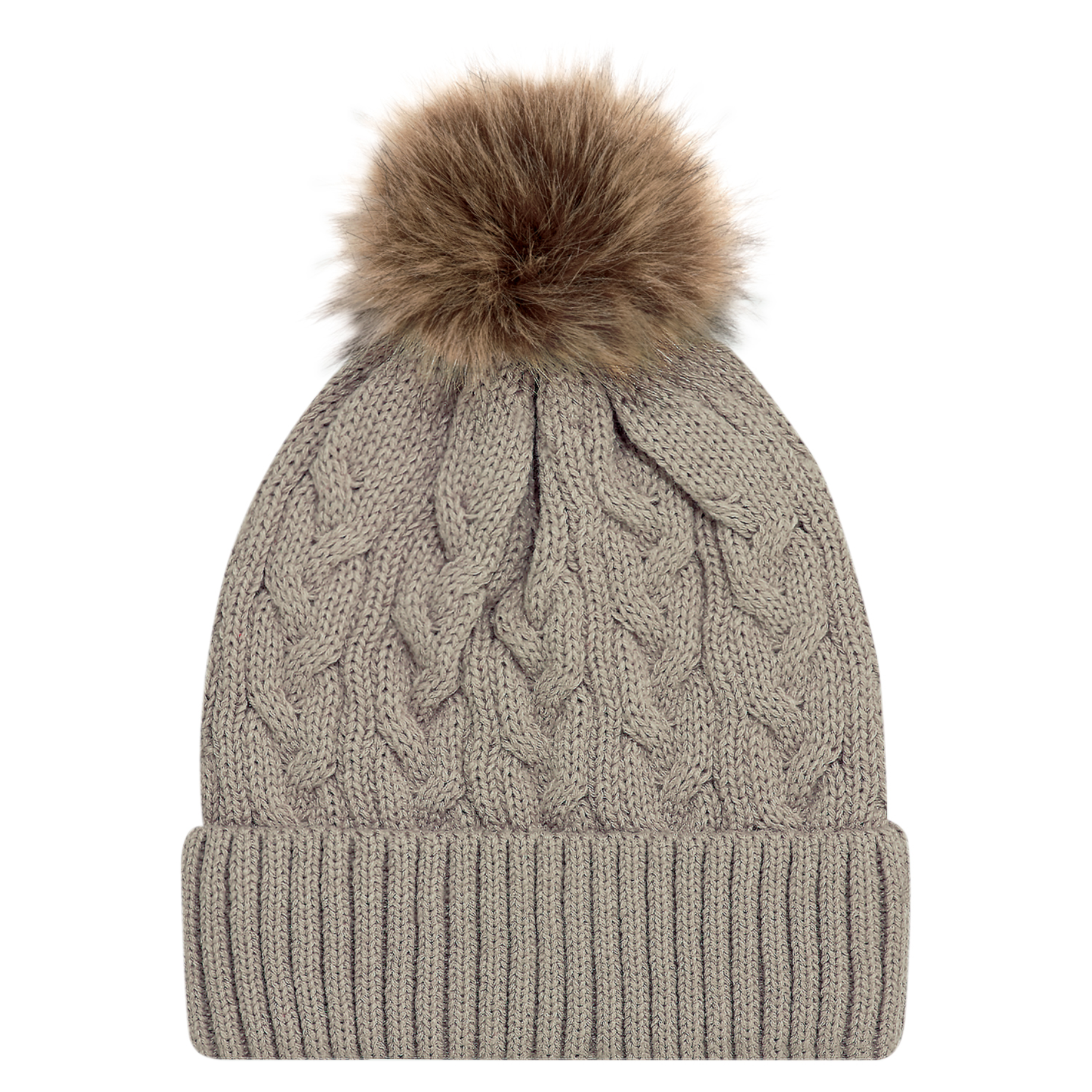AJM -Jacquard Cable Knit Pom-Pom Toque- 9L594L