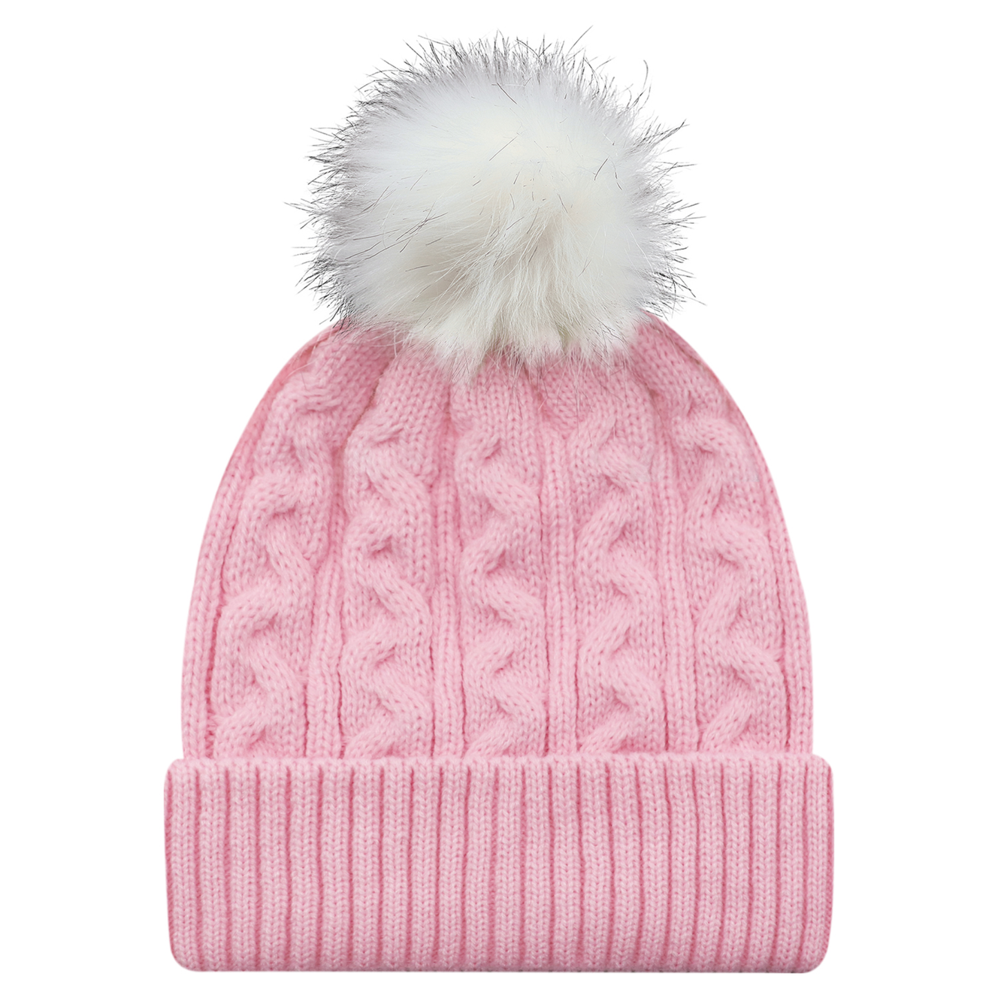 AJM -Jacquard Cable Knit Pom-Pom Toque- 9L594L