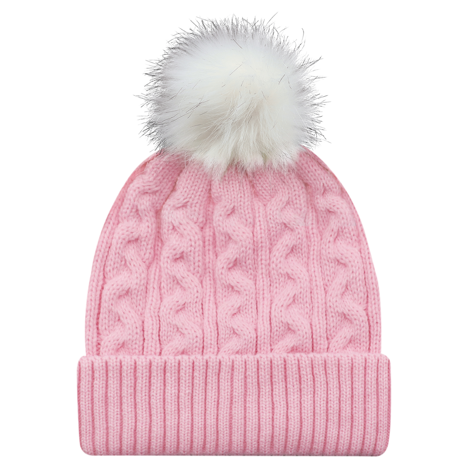 AJM -Jacquard Cable Knit Pom-Pom Toque- 9L594L
