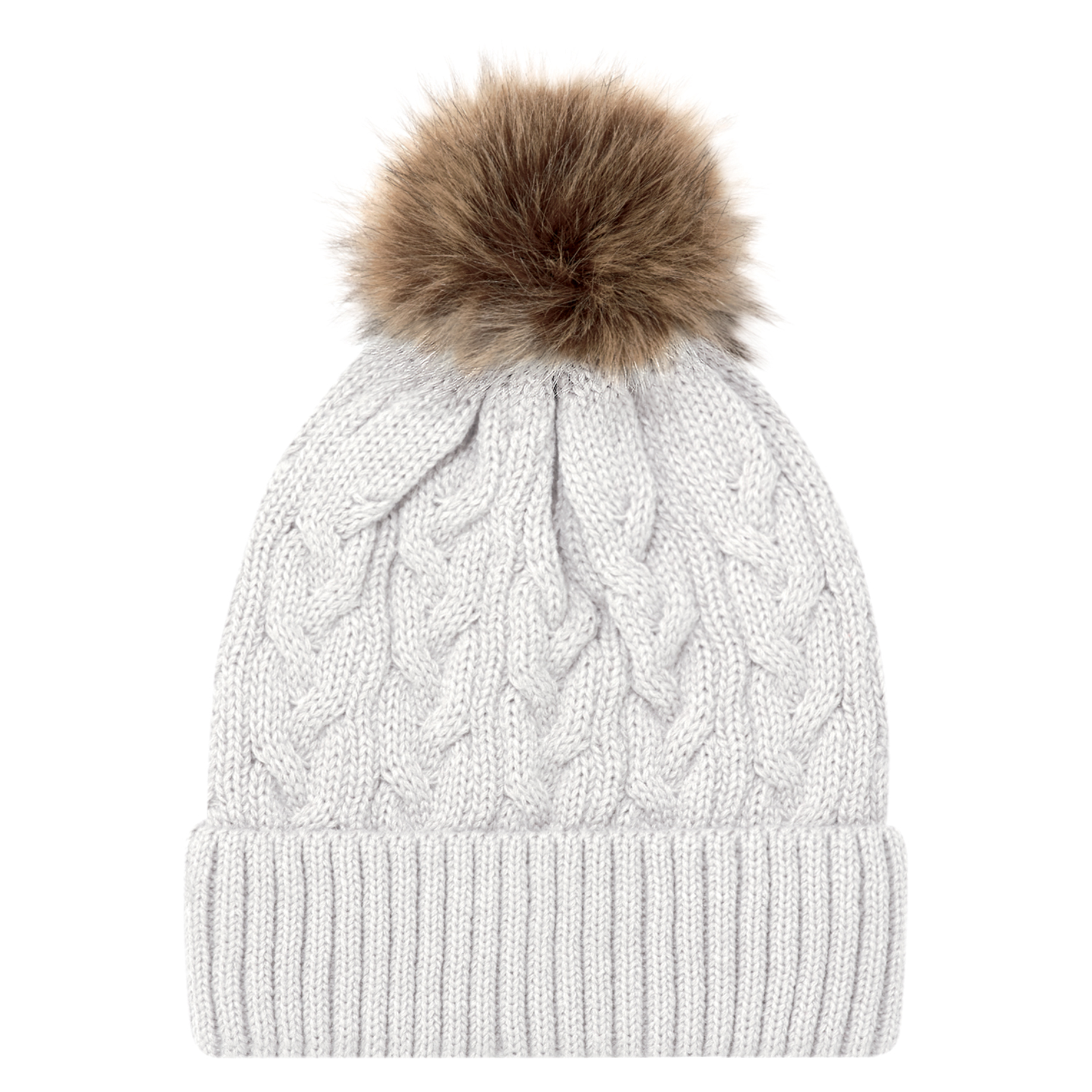 AJM -Jacquard Cable Knit Pom-Pom Toque- 9L594L