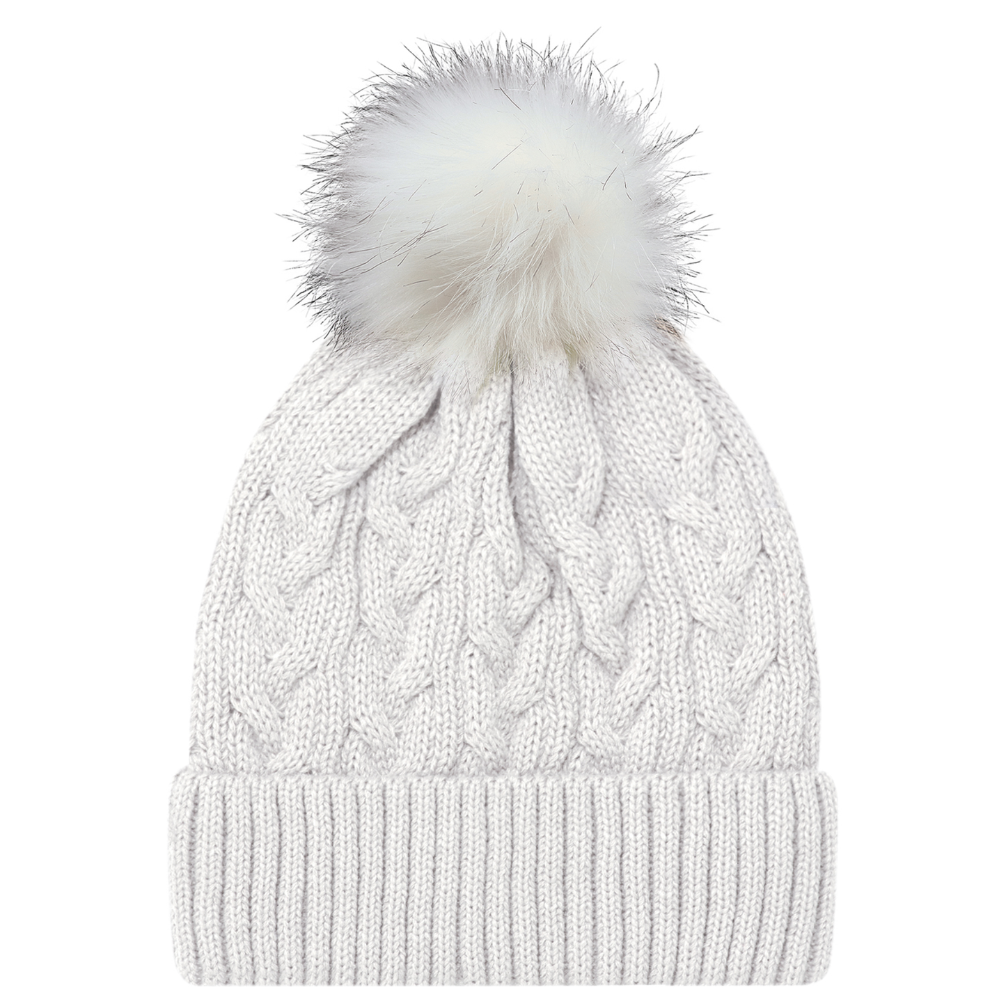 AJM -Jacquard Cable Knit Pom-Pom Toque- 9L594L