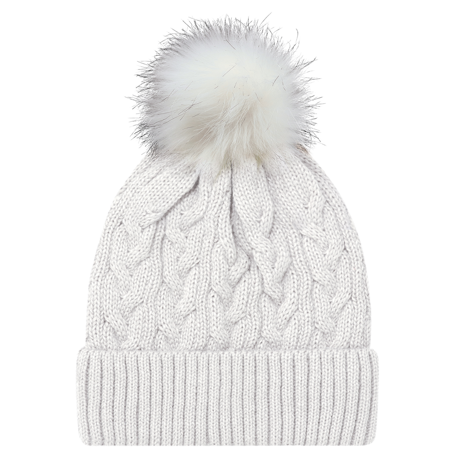 AJM -Jacquard Cable Knit Pom-Pom Toque- 9L594L
