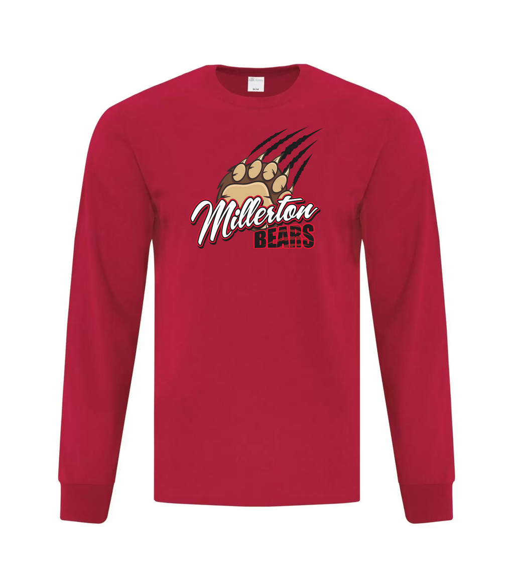 Long Sleeve Cotton T-Shirt - Red - Millerton School 2023-24