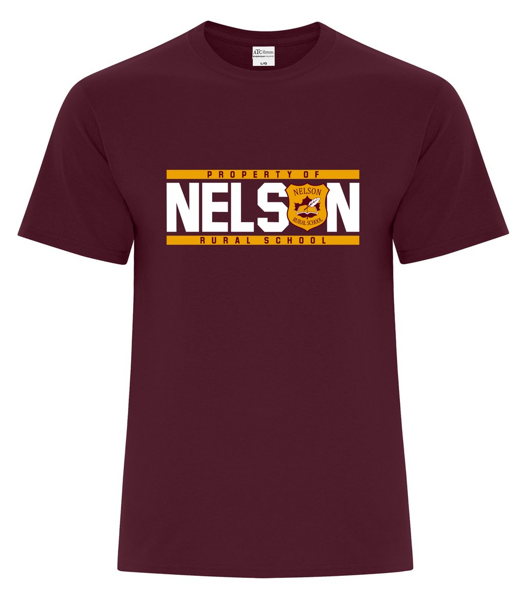 Cotton Blend Tee - Maroon - Nelson School 2025-26