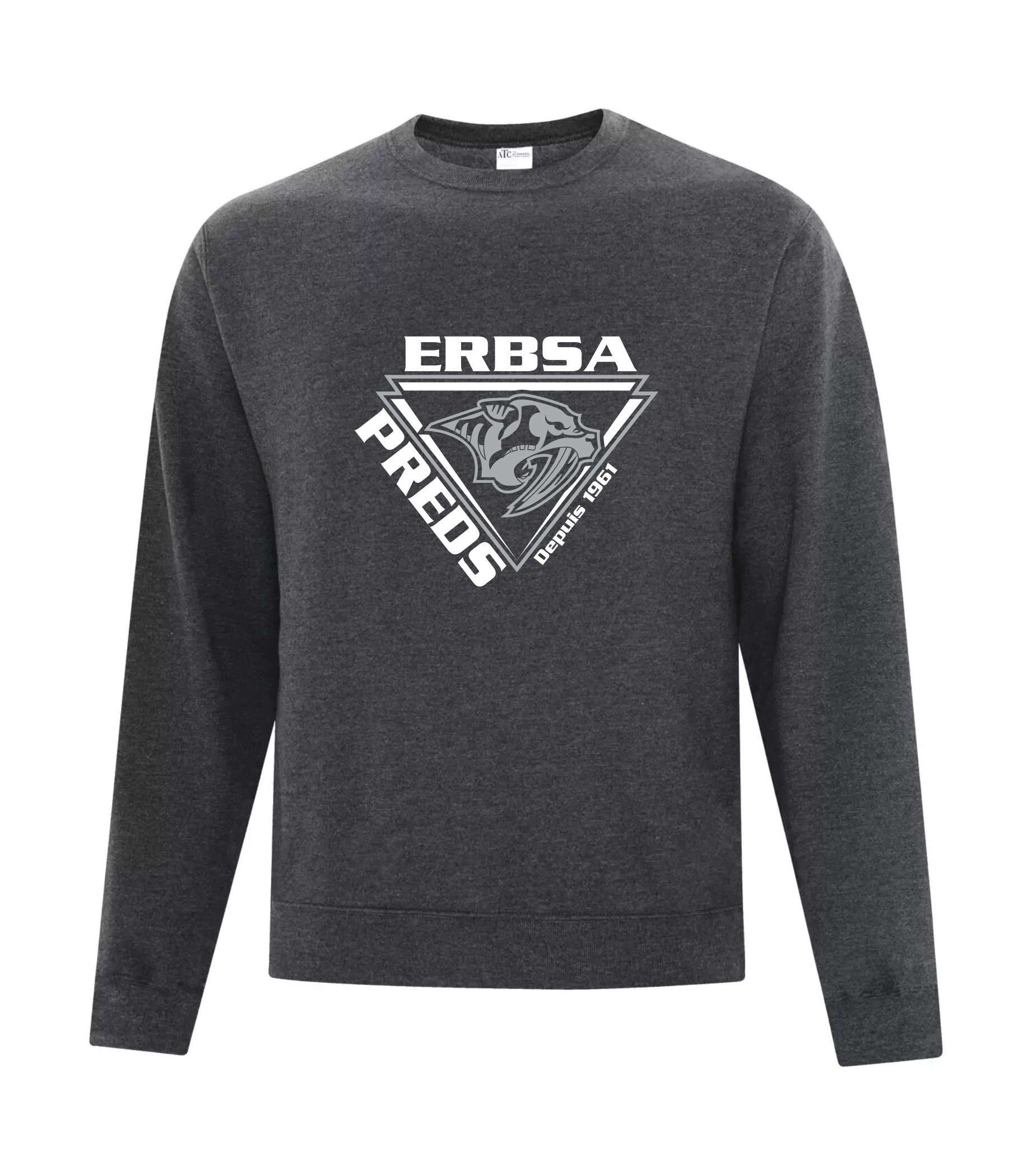 EVERYDAY FLEECE CREWNECK SWEATSHIRT - Dark Heather - ERBSA School 2025-26