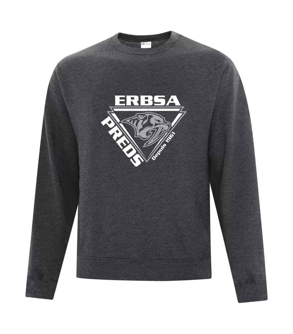 EVERYDAY FLEECE CREWNECK SWEATSHIRT - Dark Heather - ERBSA School 2025-26