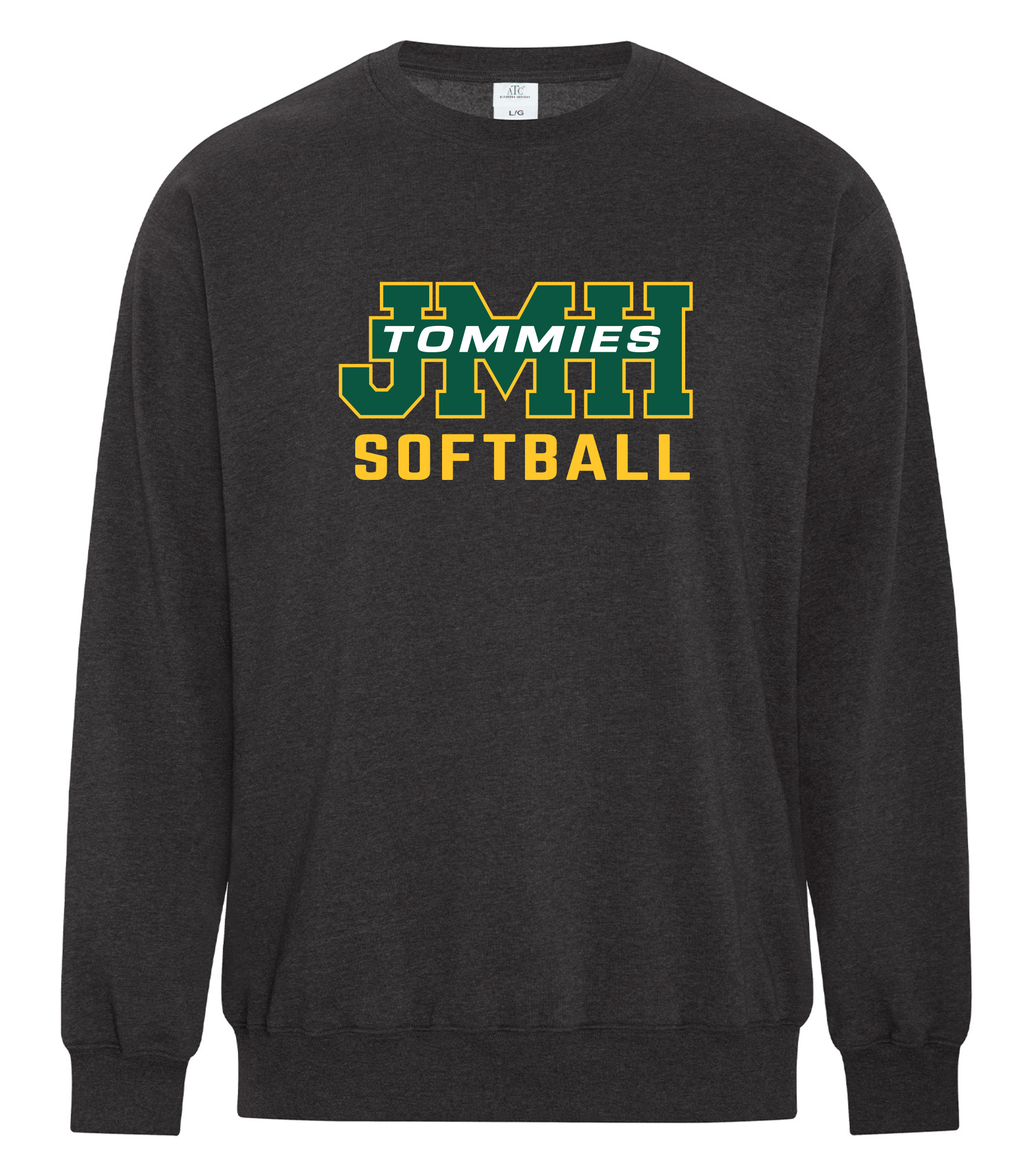 JMH Softball - ATC Earth Wash Tourbillon Fleece Crewneck Sweatshirt -Earth Black- ATCF6400
